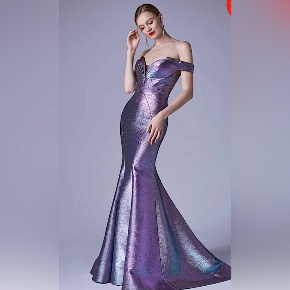 ANDREA & LEO COUTURE DRESS. Mermaid iridescent.